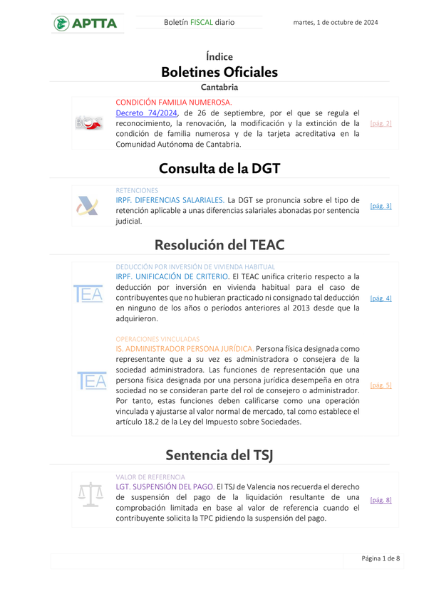 Boletín fiscal 01/10/2024