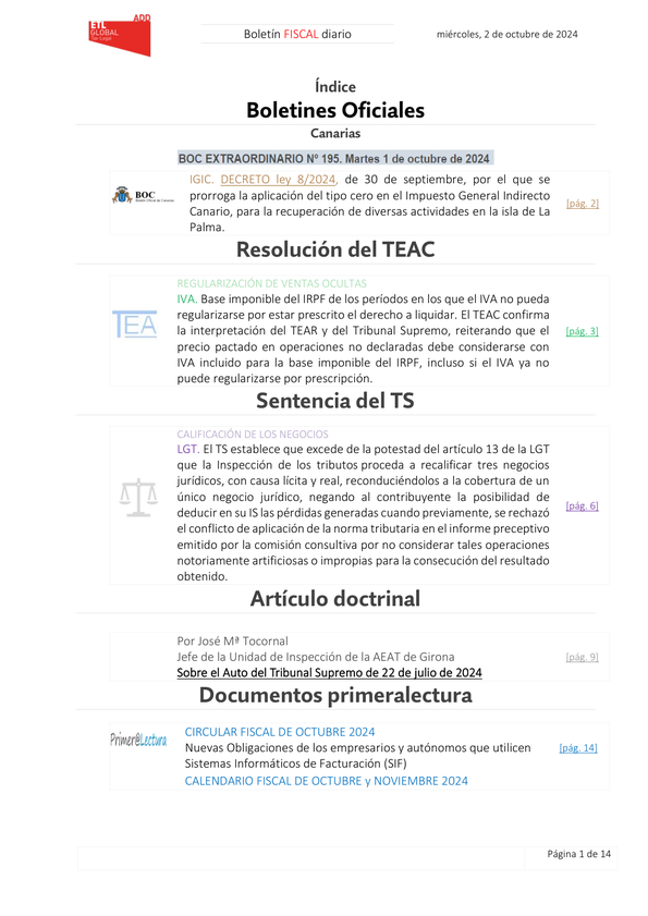 Boletín fiscal 02/10/2024