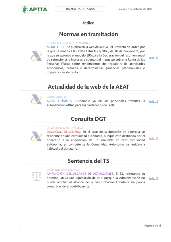 Boletín fiscal 03/10/2024