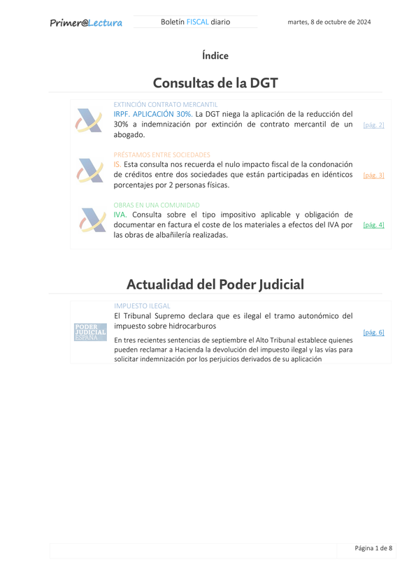 Boletín fiscal 08/10/2024