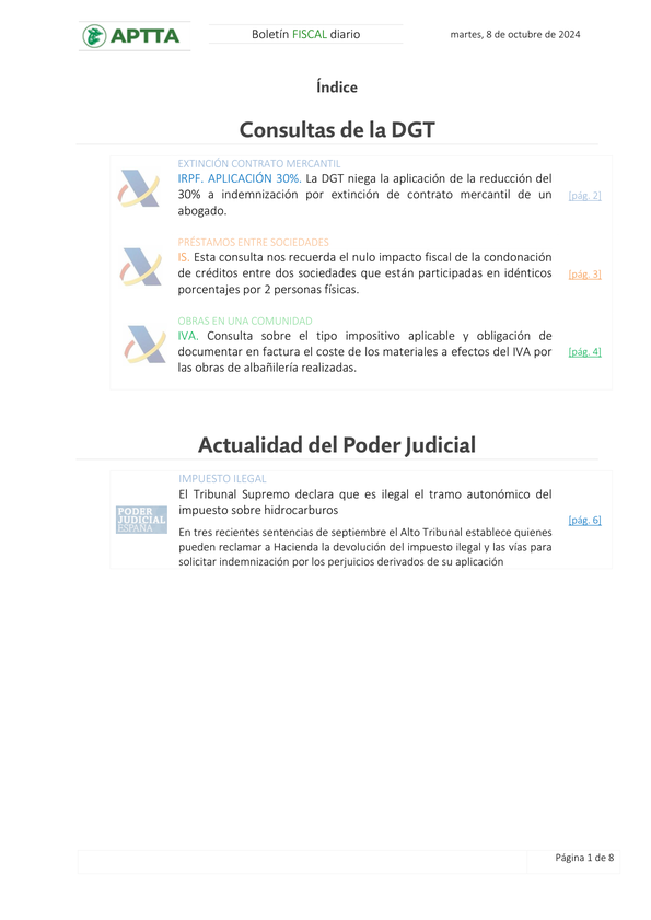 Boletín fiscal 08/10/2024