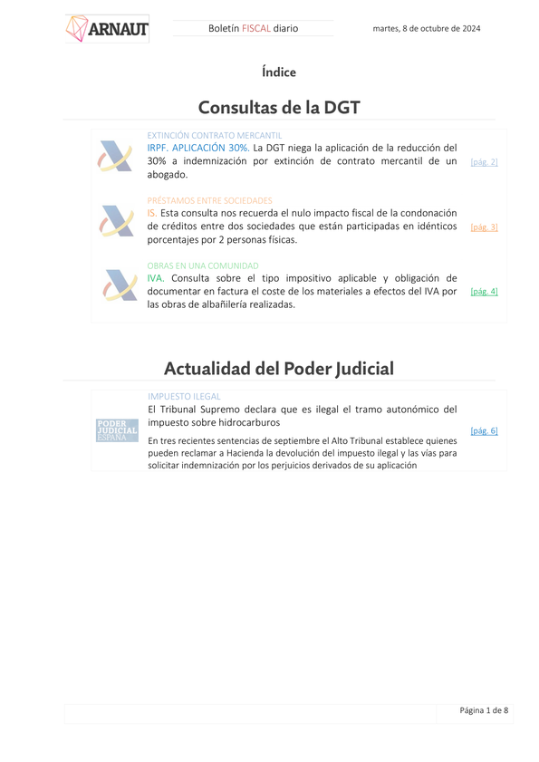 Boletín fiscal 08/10/2024