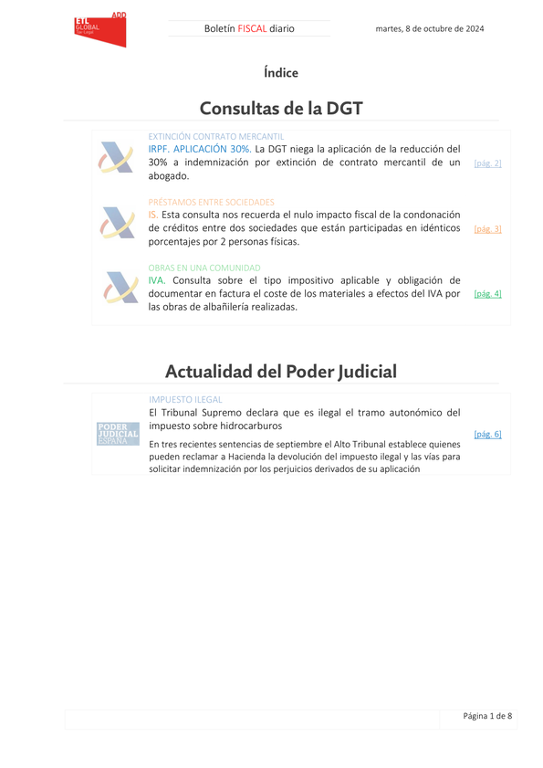 Boletín fiscal 08/10/2024