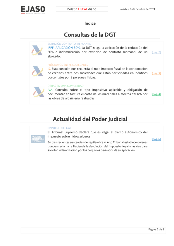 Boletín fiscal 08/10/2024