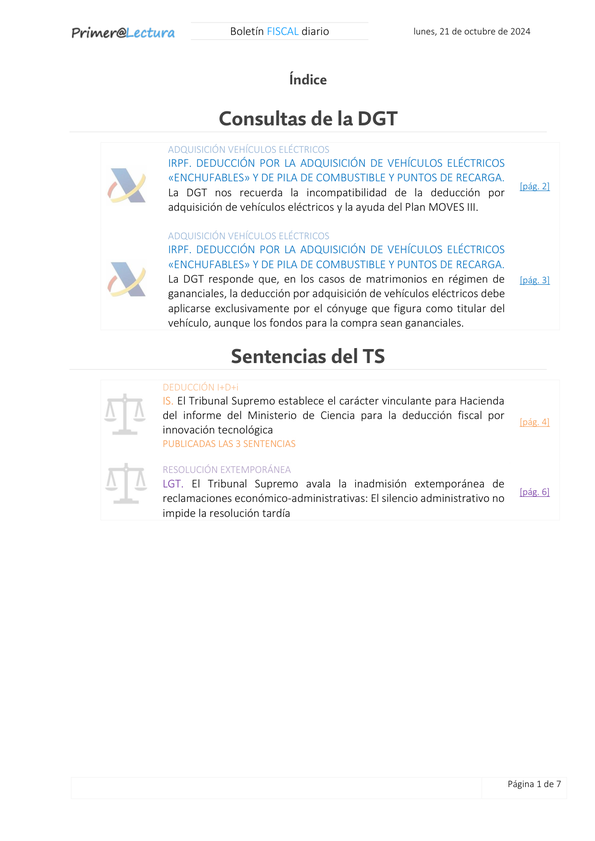Boletín fiscal 21/10/2024