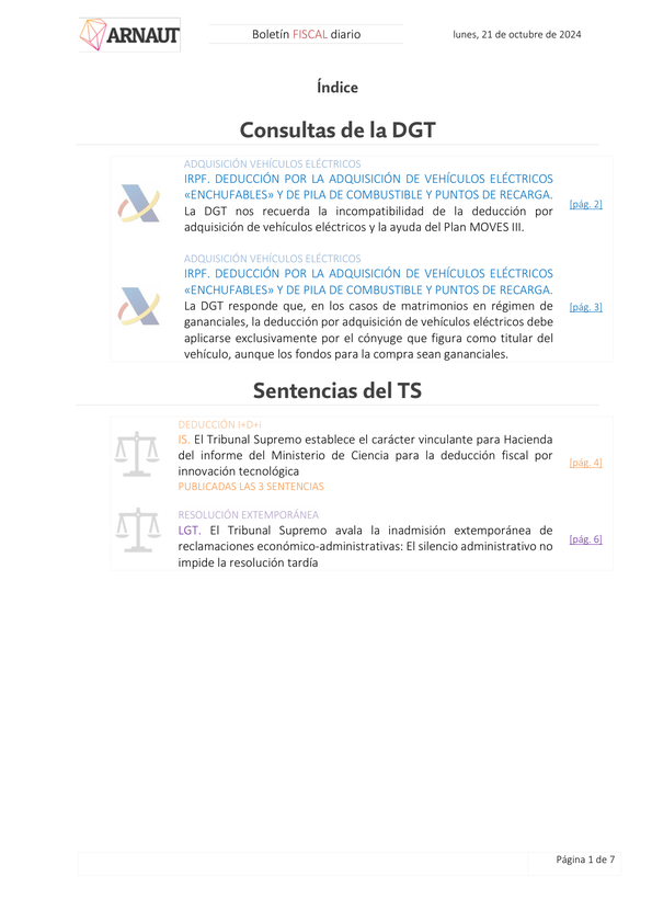Boletín fiscal 21/10/2024