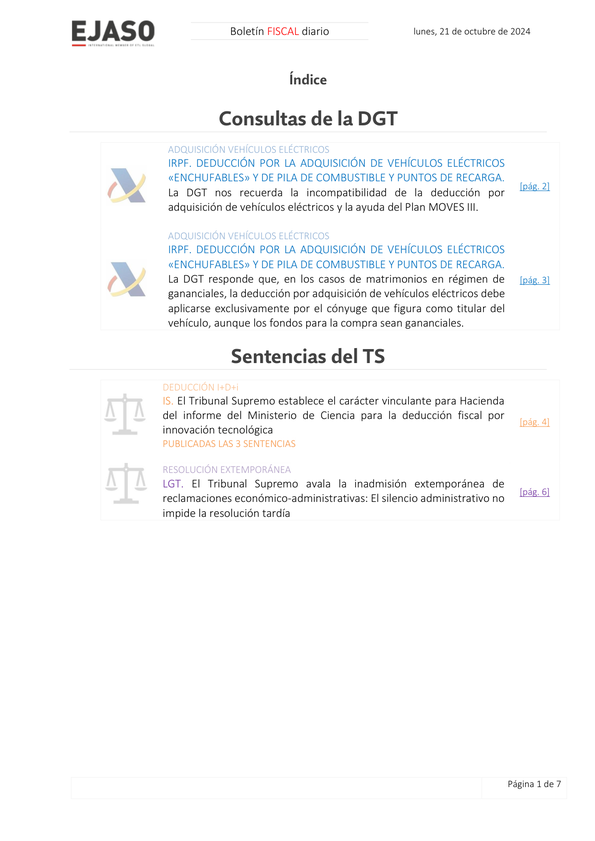 Boletín fiscal 21/10/2024