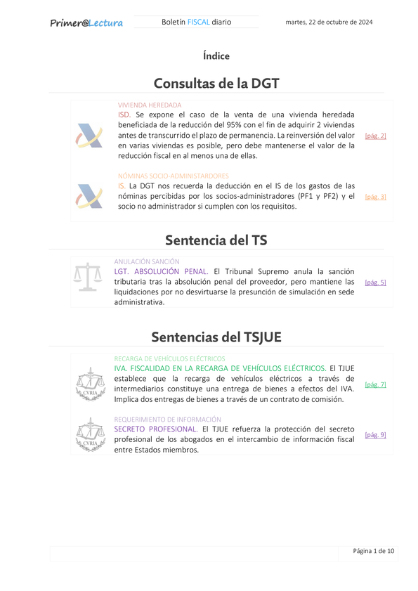 Boletín fiscal 22/10/2024