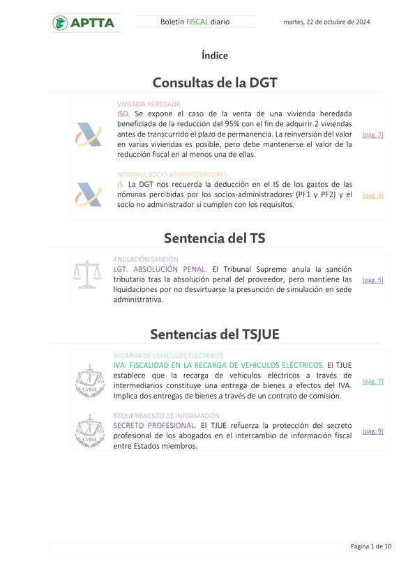 Boletín fiscal 22/10/2024
