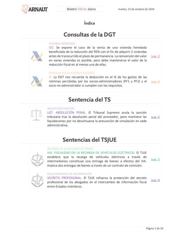 Boletín fiscal 22/10/2024