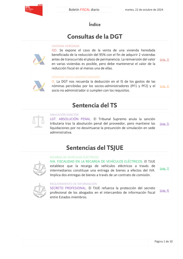 Boletín fiscal 22/10/2024