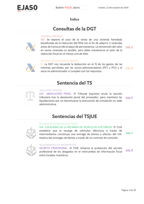 Boletín fiscal 22/10/2024