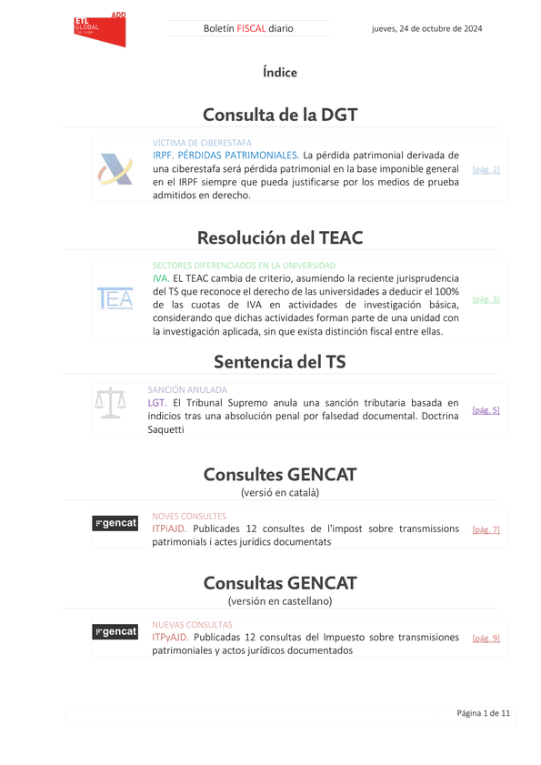 Boletín fiscal 24/10/2024