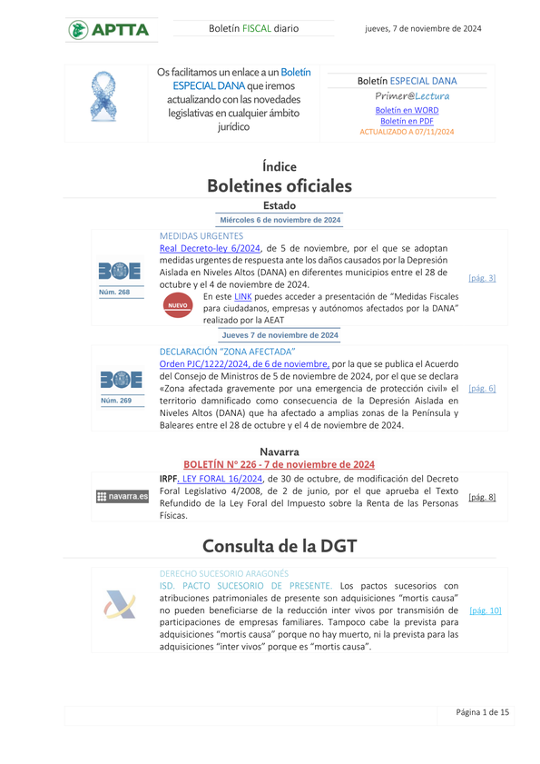 Boletín fiscal 07/11/2024