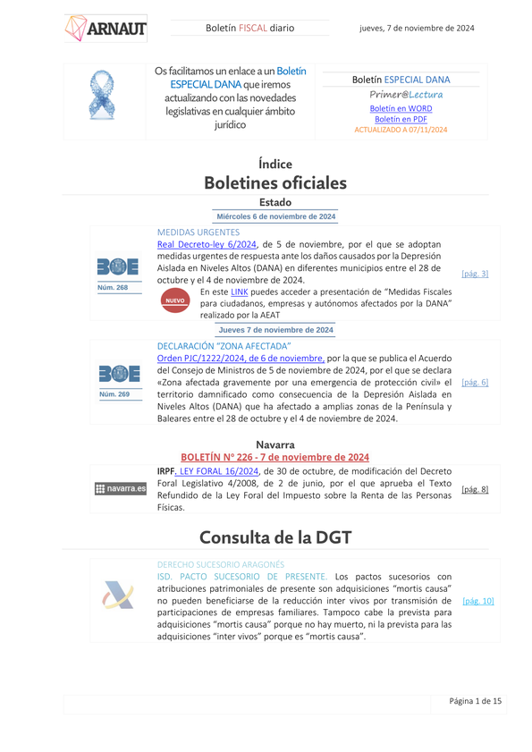 Boletín fiscal 07/11/2024