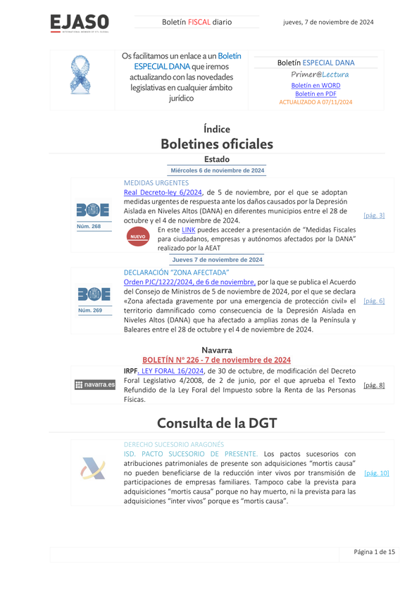 Boletín fiscal 07/11/2024