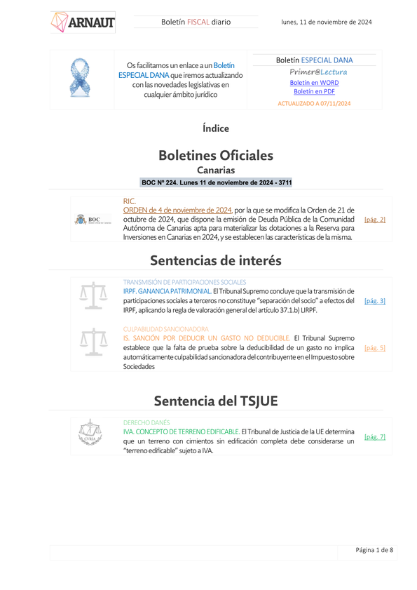 Boletín fiscal 11/11/2024