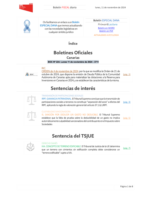 Boletín fiscal 11/11/2024