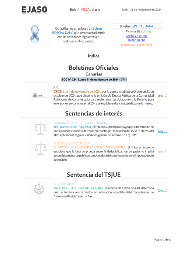 Boletín fiscal 11/11/2024