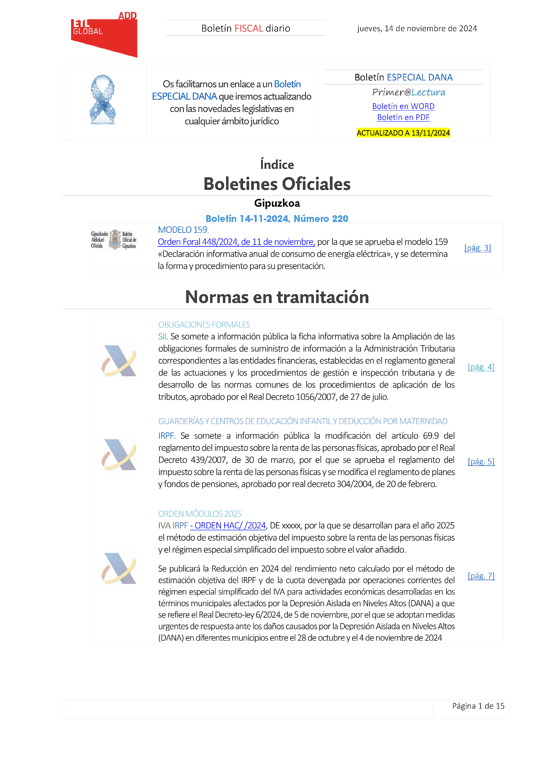 Boletín fiscal 14/11/2024