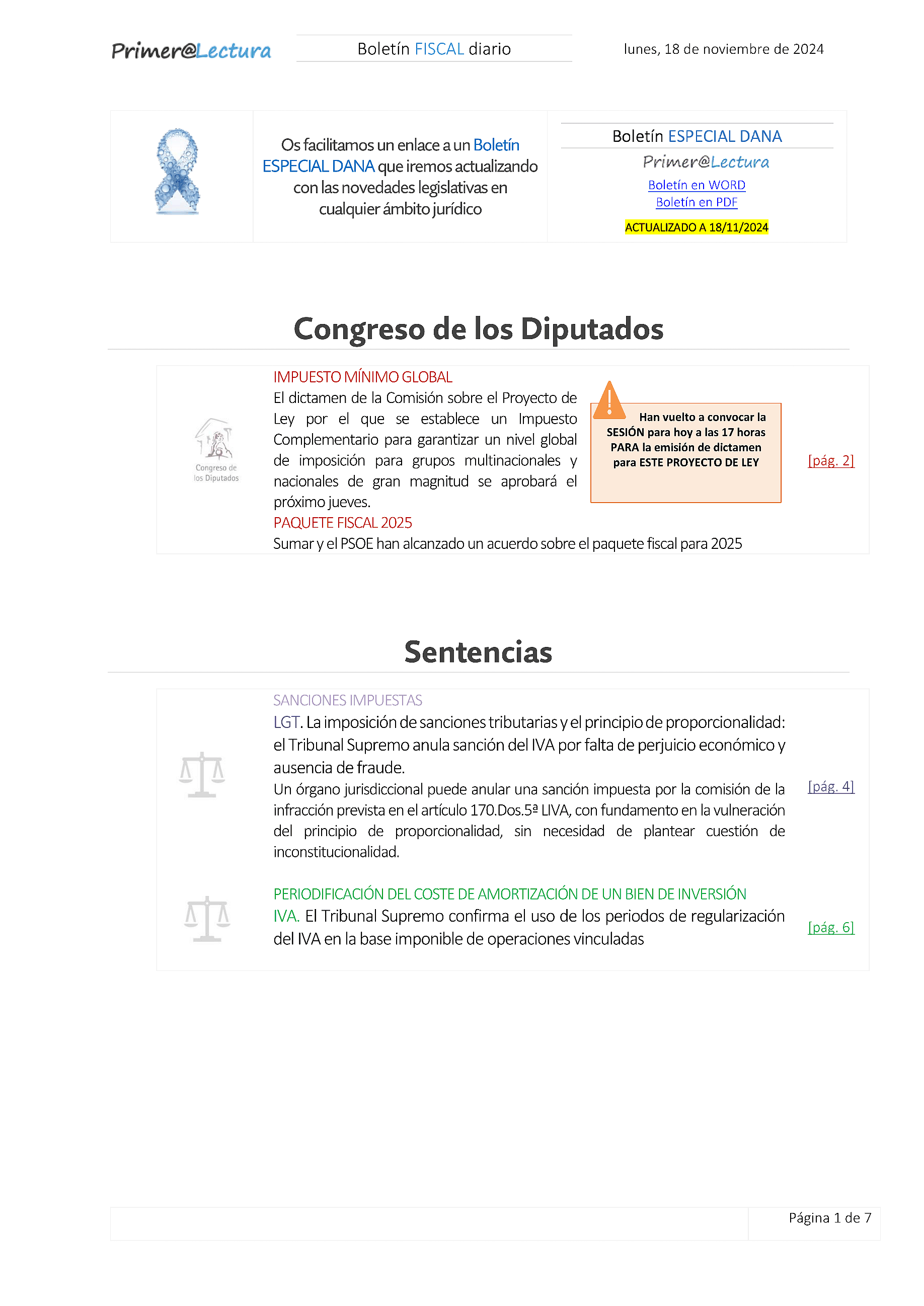 Boletín fiscal 18/11/2024