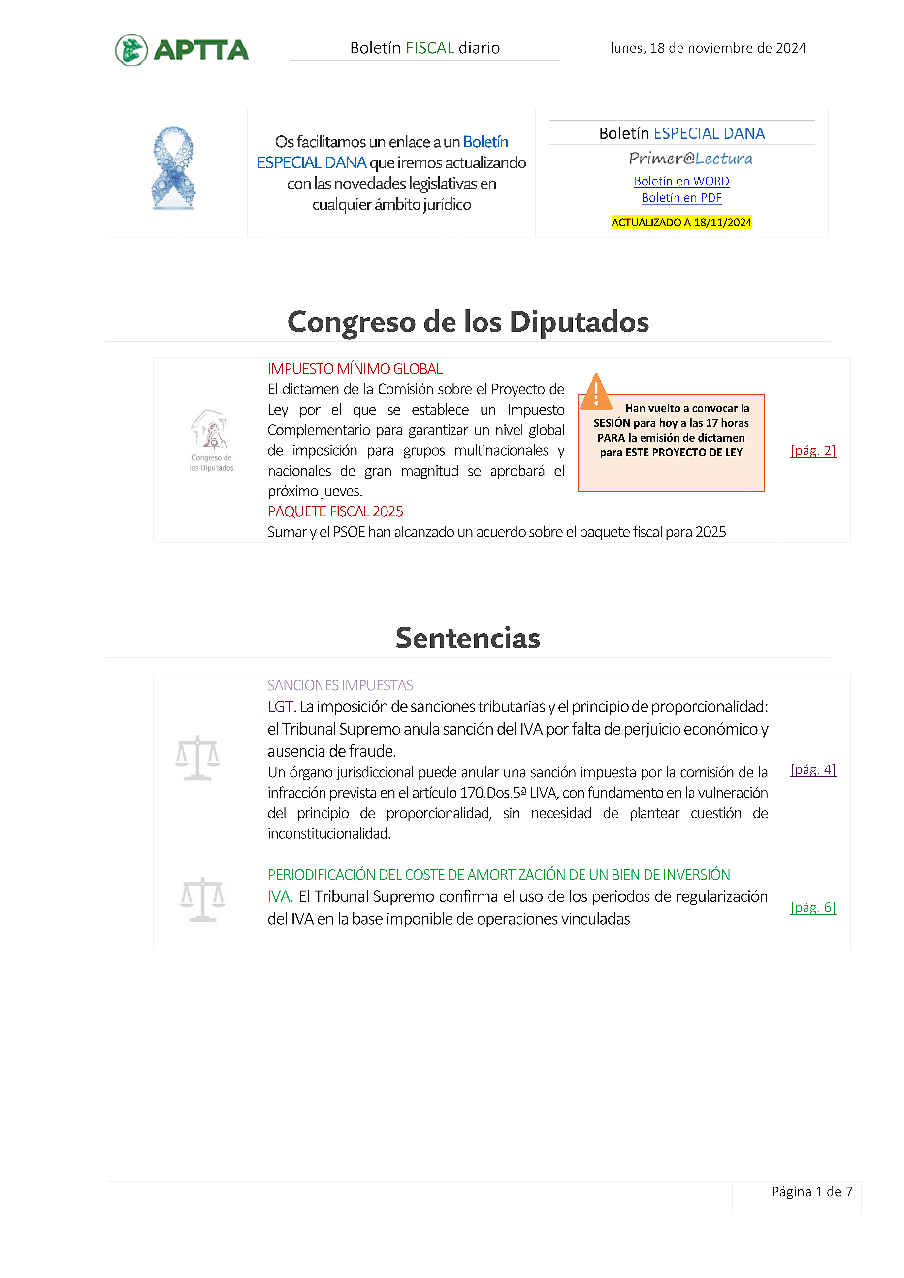 Boletín fiscal 18/11/2024