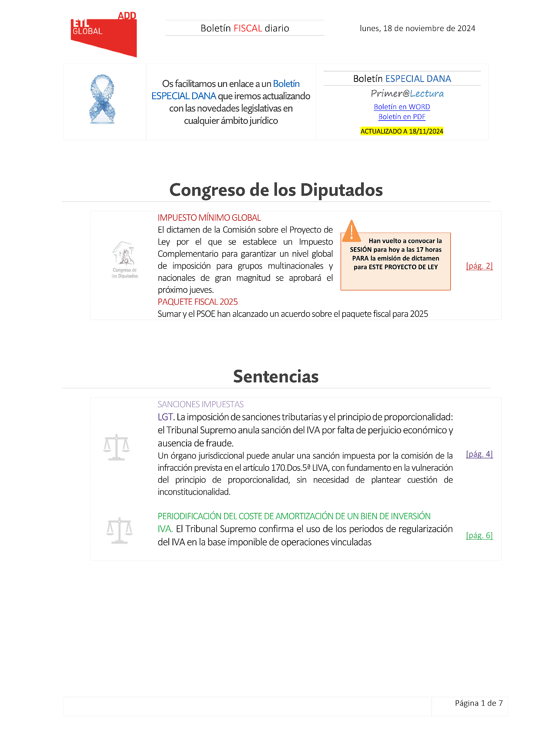 Boletín fiscal 18/11/2024