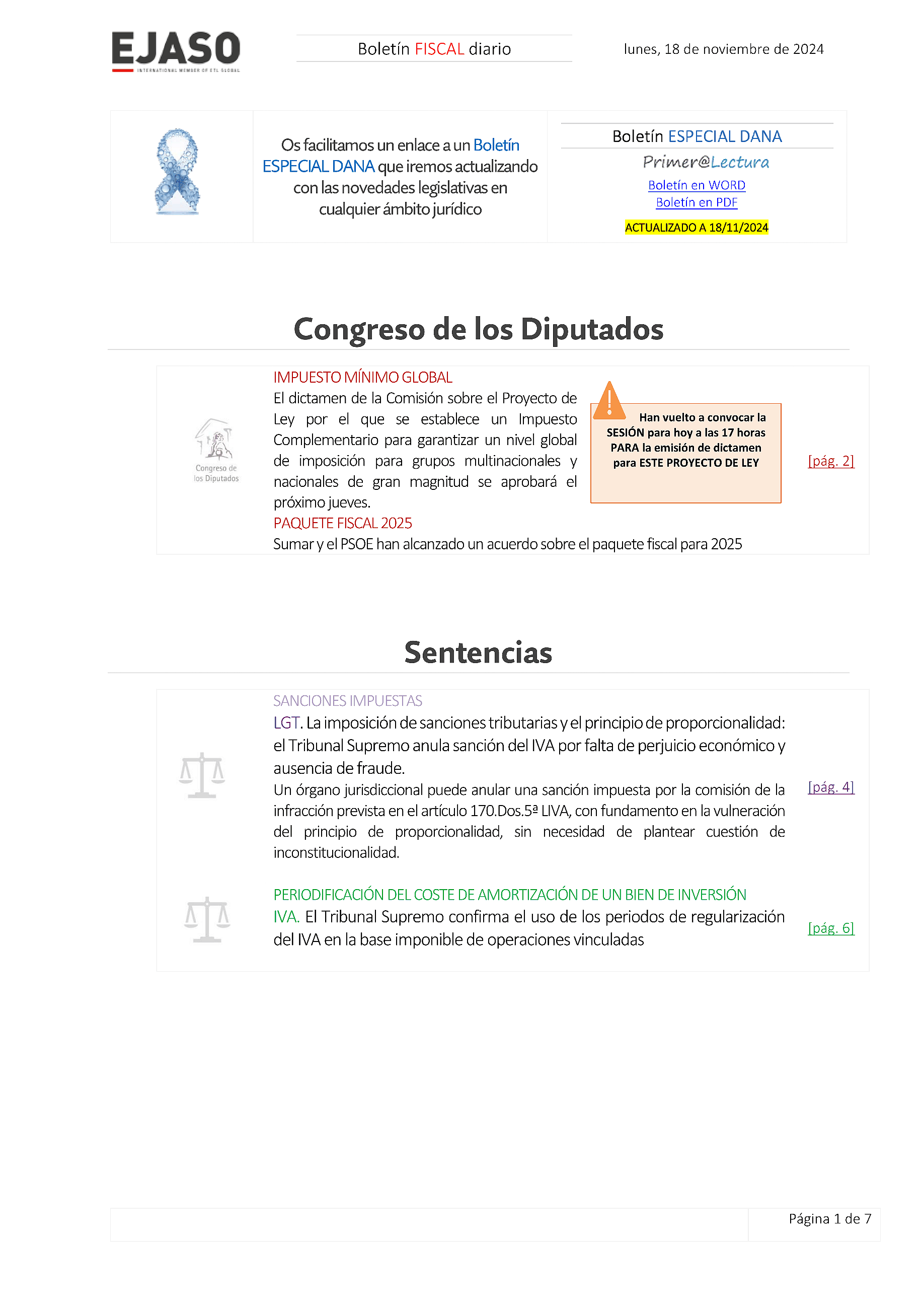 Boletín fiscal 18/11/2024