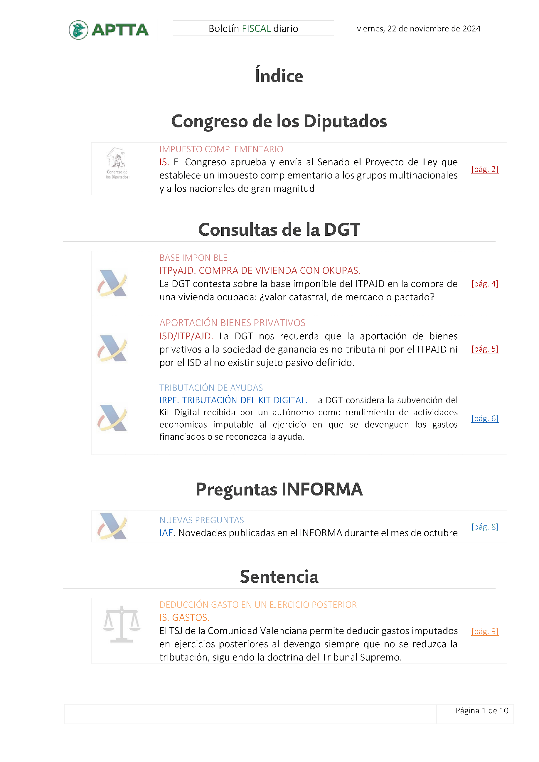 Boletín fiscal 22/11/2024