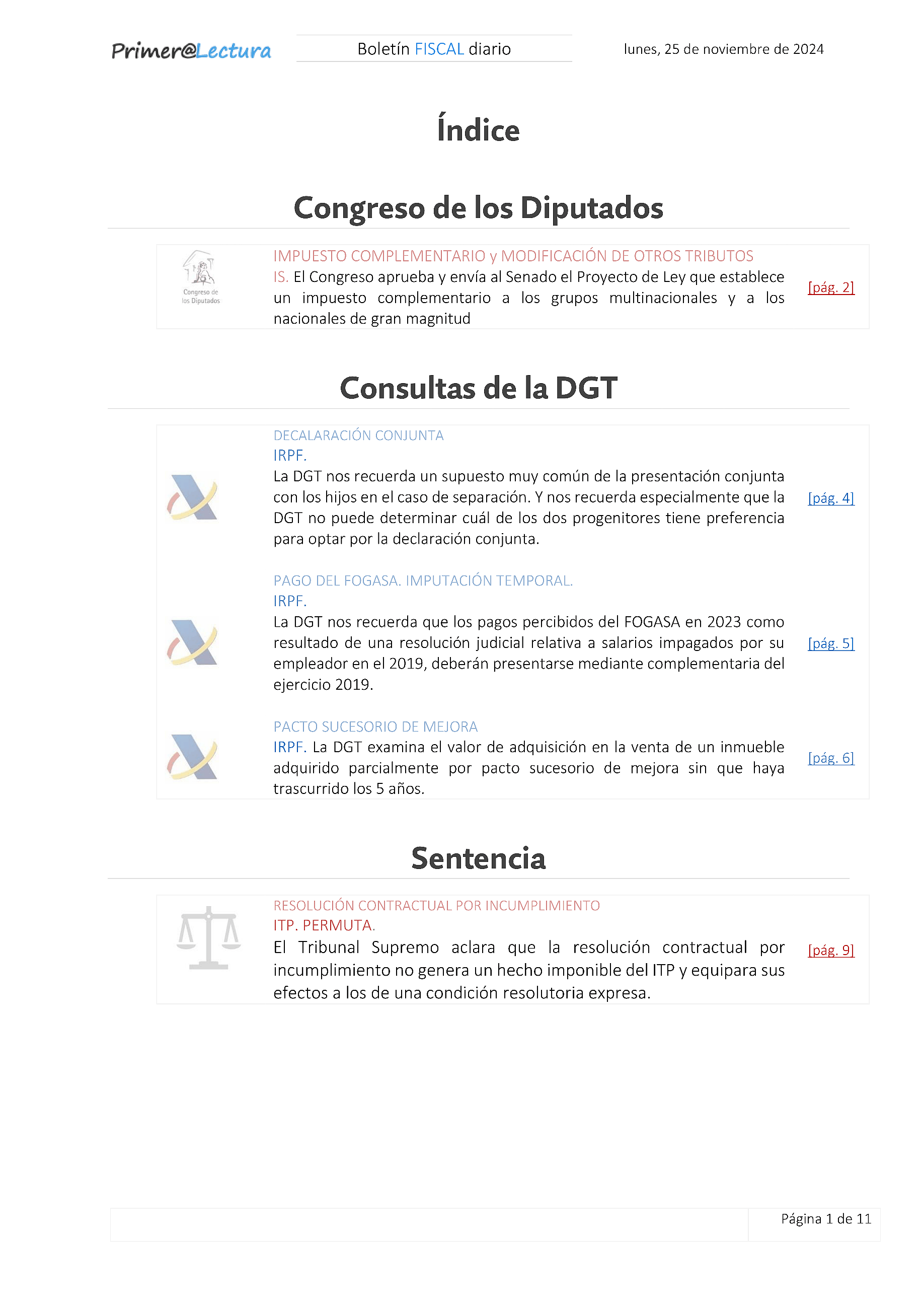 Boletín fiscal 25/11/2024