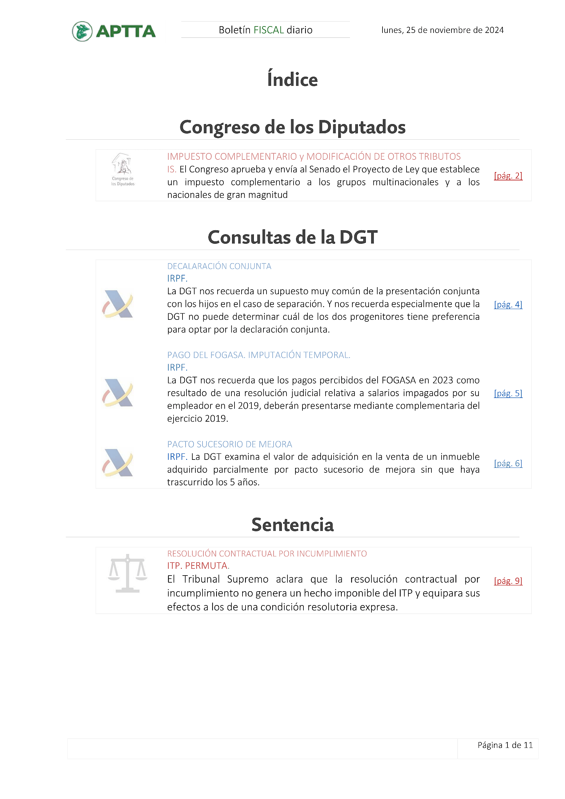Boletín fiscal 25/11/2024