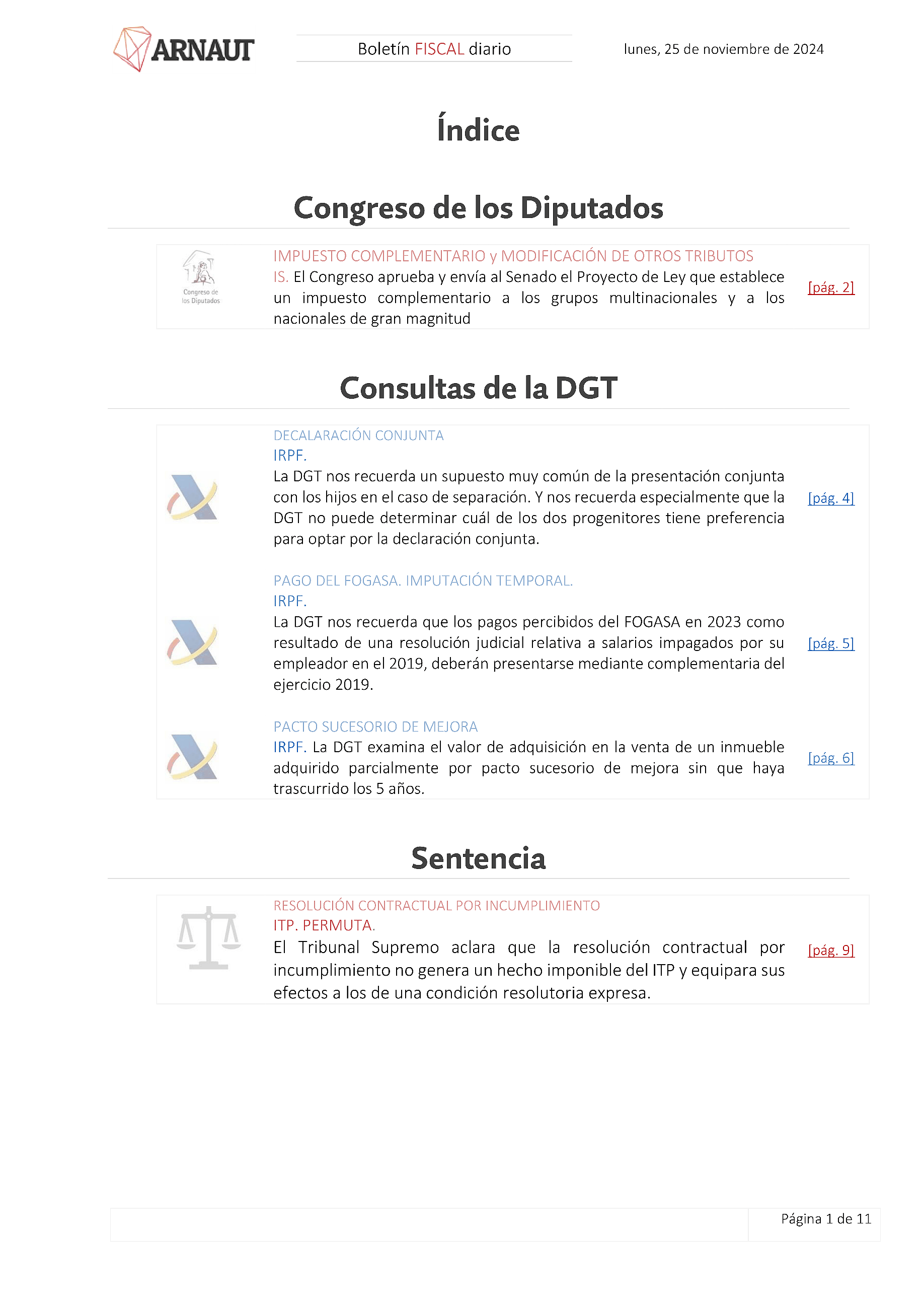 Boletín fiscal 25/11/2024