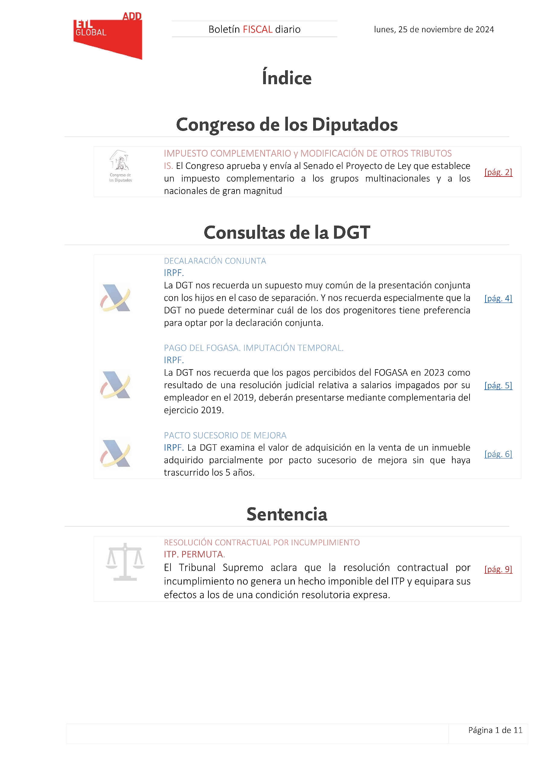 Boletín fiscal 25/11/2024