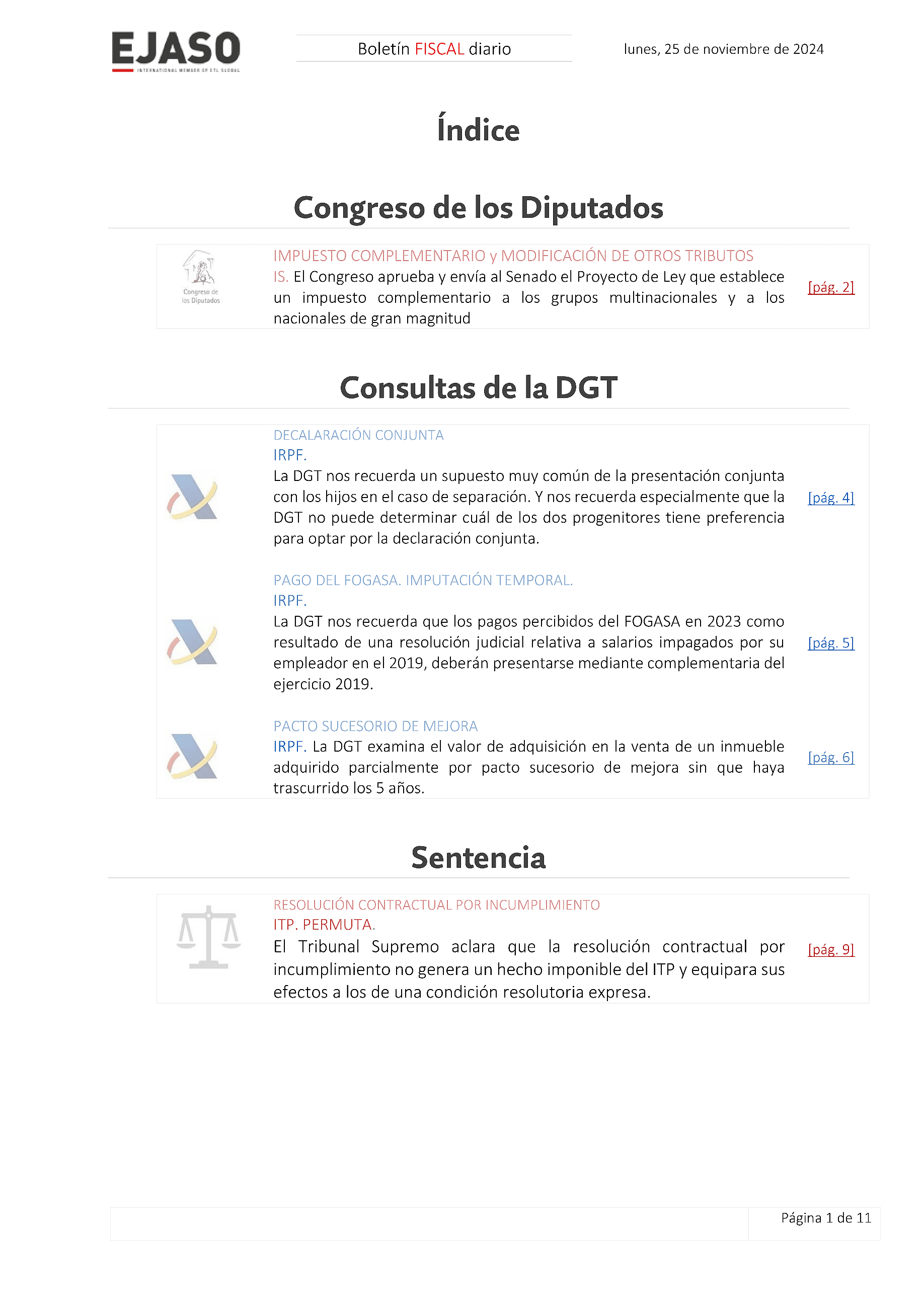 Boletín fiscal 25/11/2024