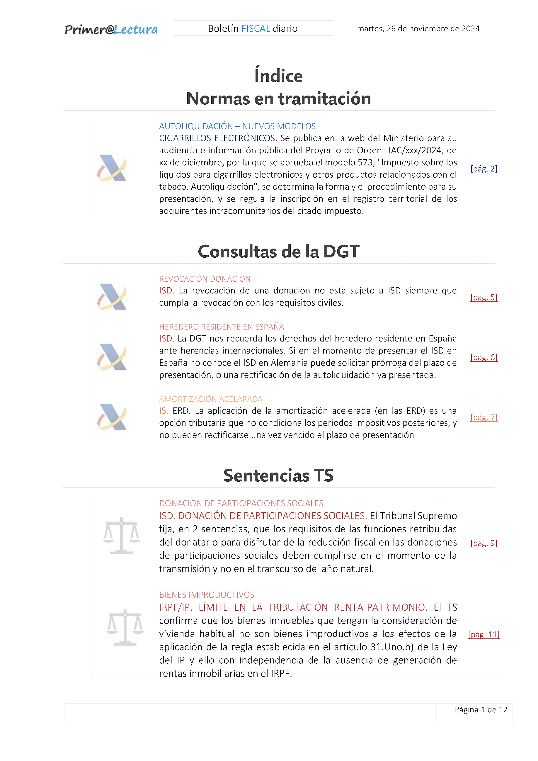 Boletín fiscal 26/11/2024