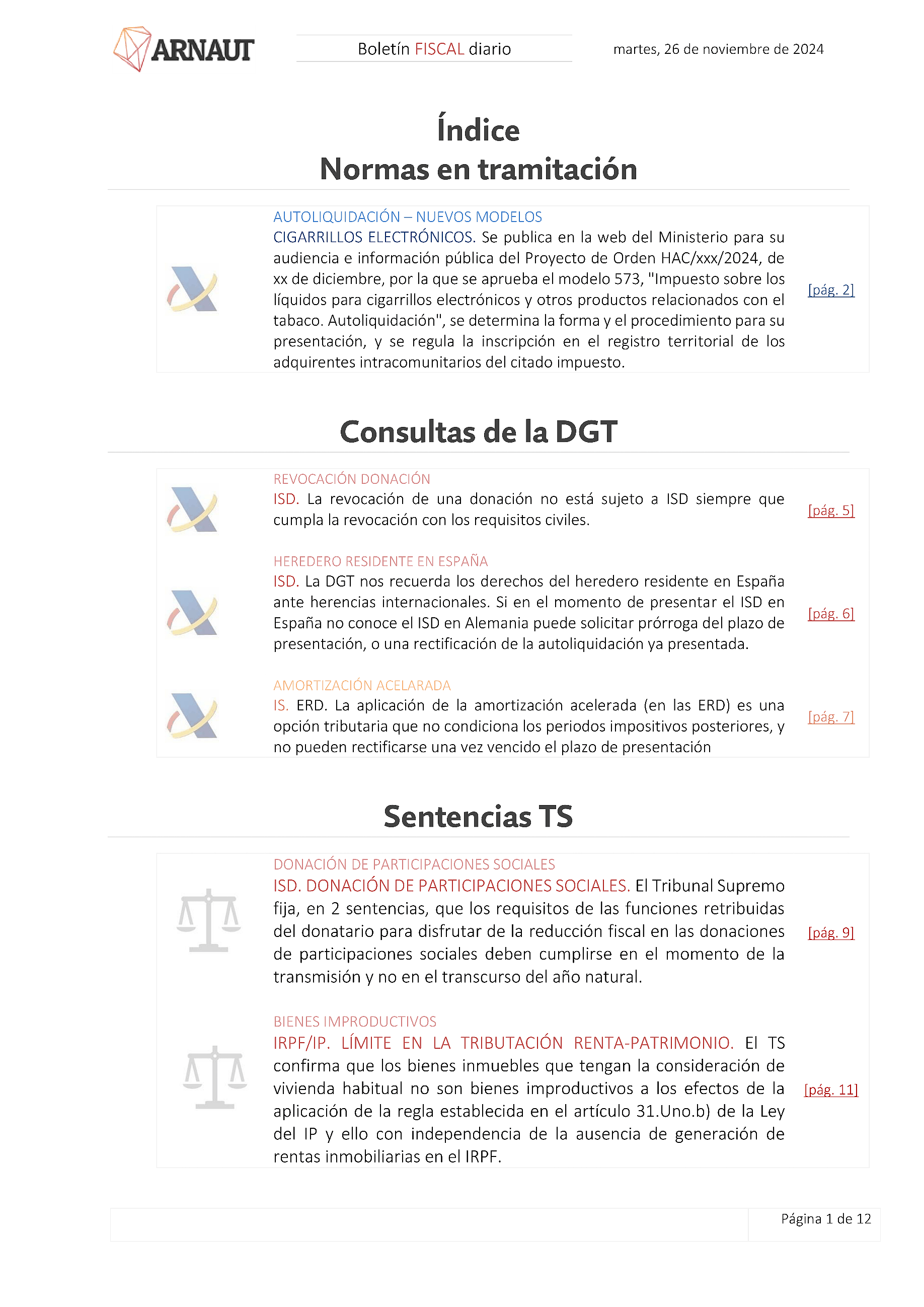 Boletín fiscal 26/11/2024