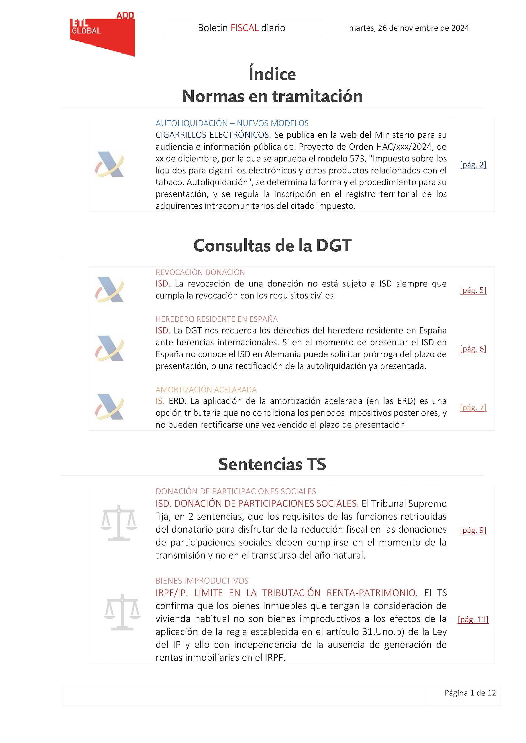 Boletín fiscal 26/11/2024