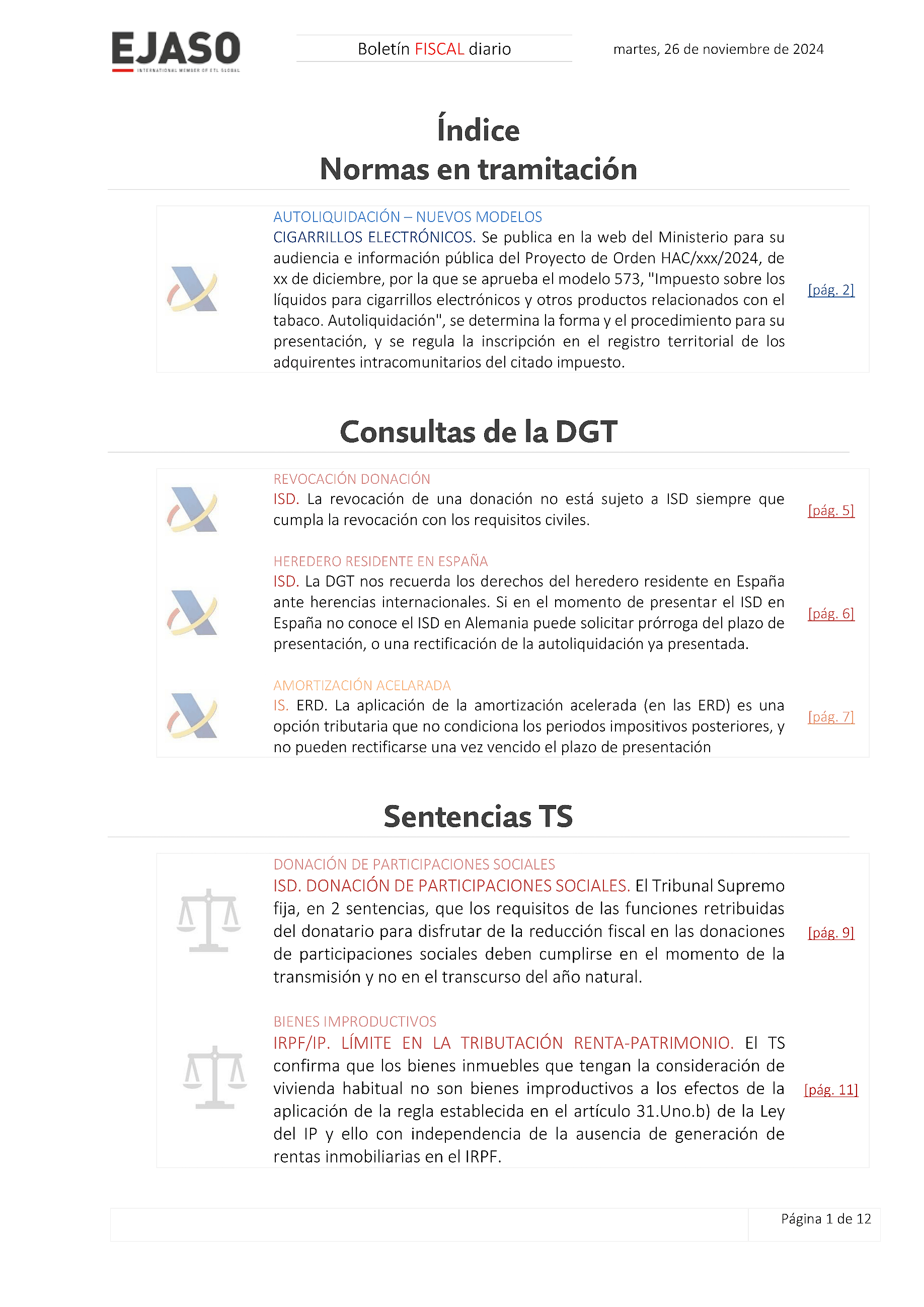 Boletín fiscal 26/11/2024