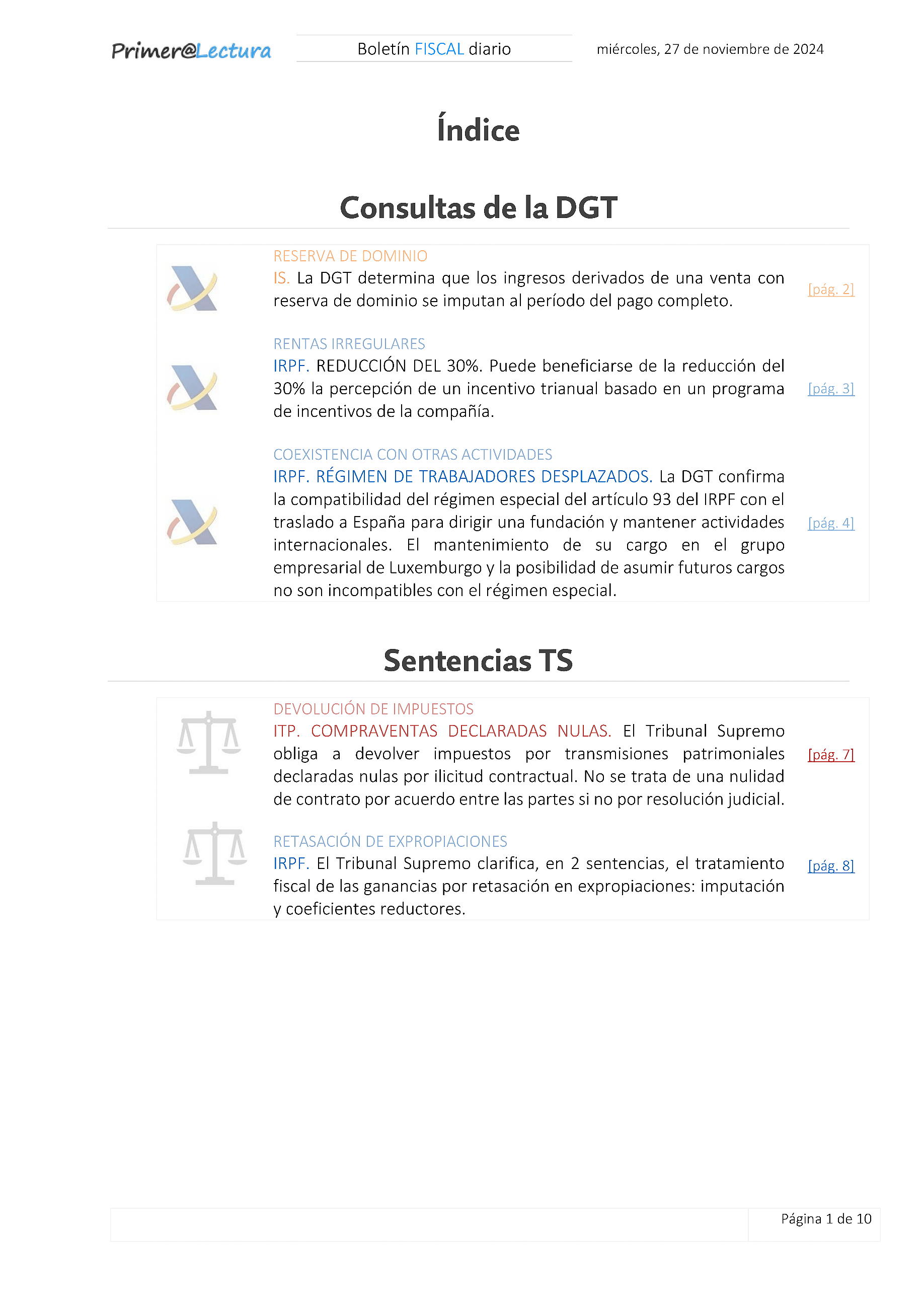Boletín fiscal 27/11/2024