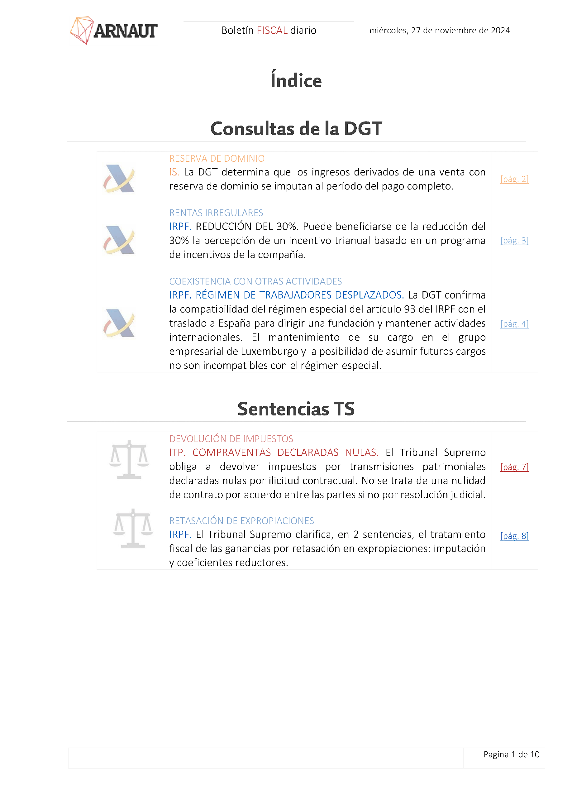 Boletín fiscal 27/11/2024