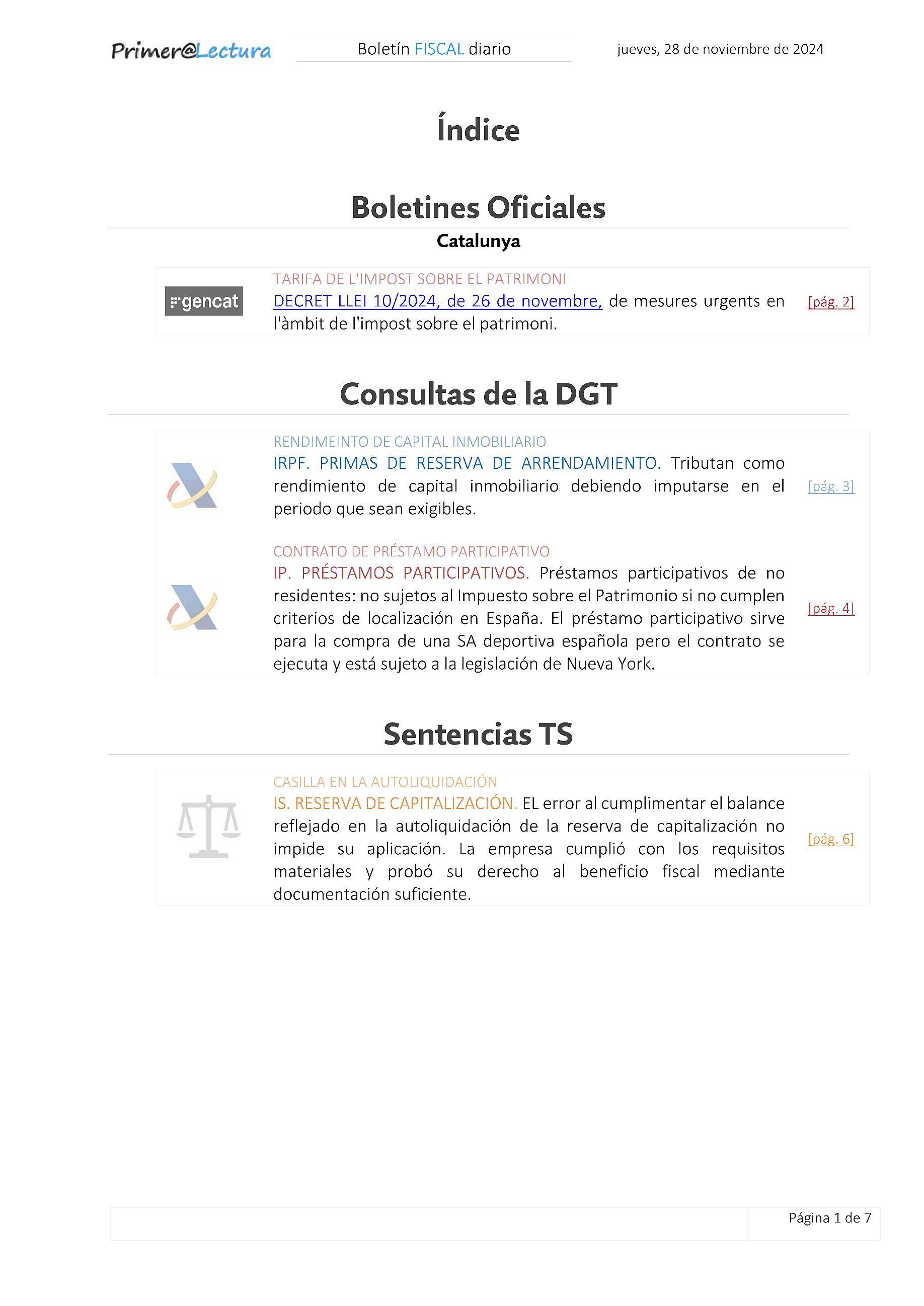 Boletín fiscal 28/11/2024