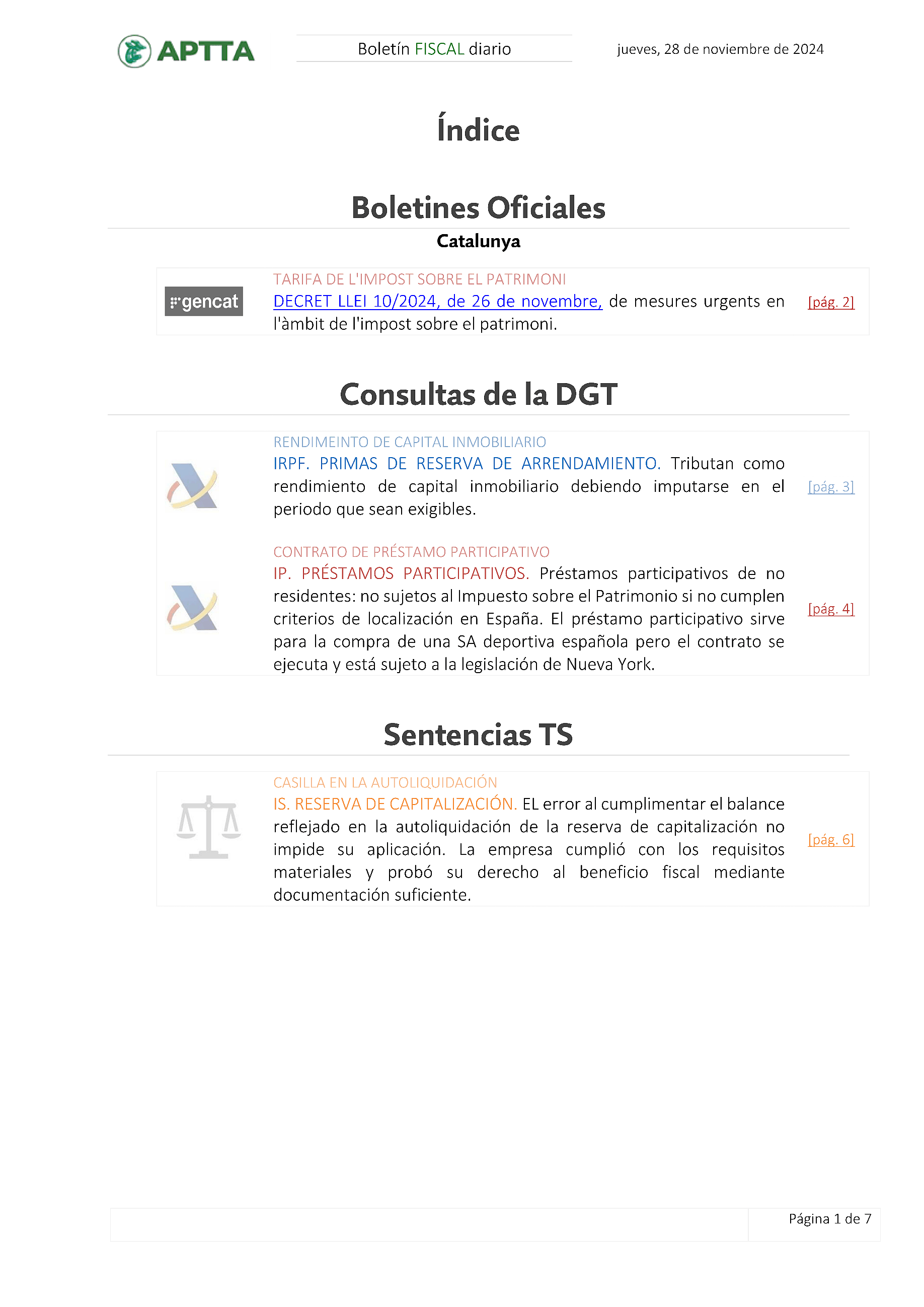 Boletín fiscal 28/11/2024