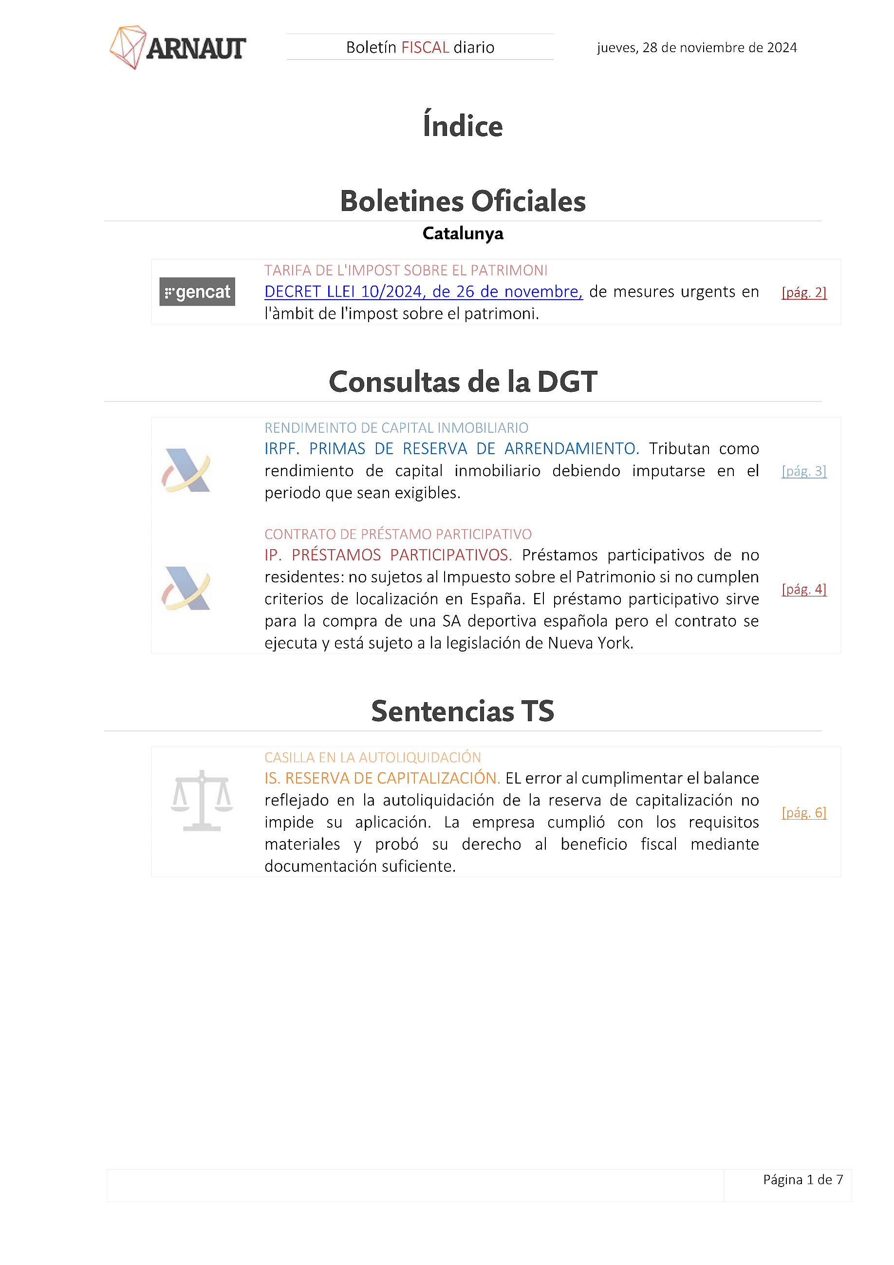 Boletín fiscal 28/11/2024