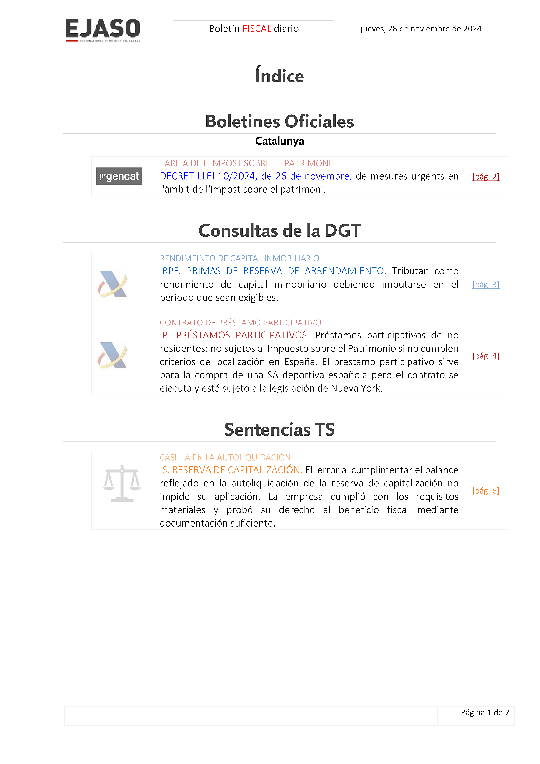 Boletín fiscal 28/11/2024