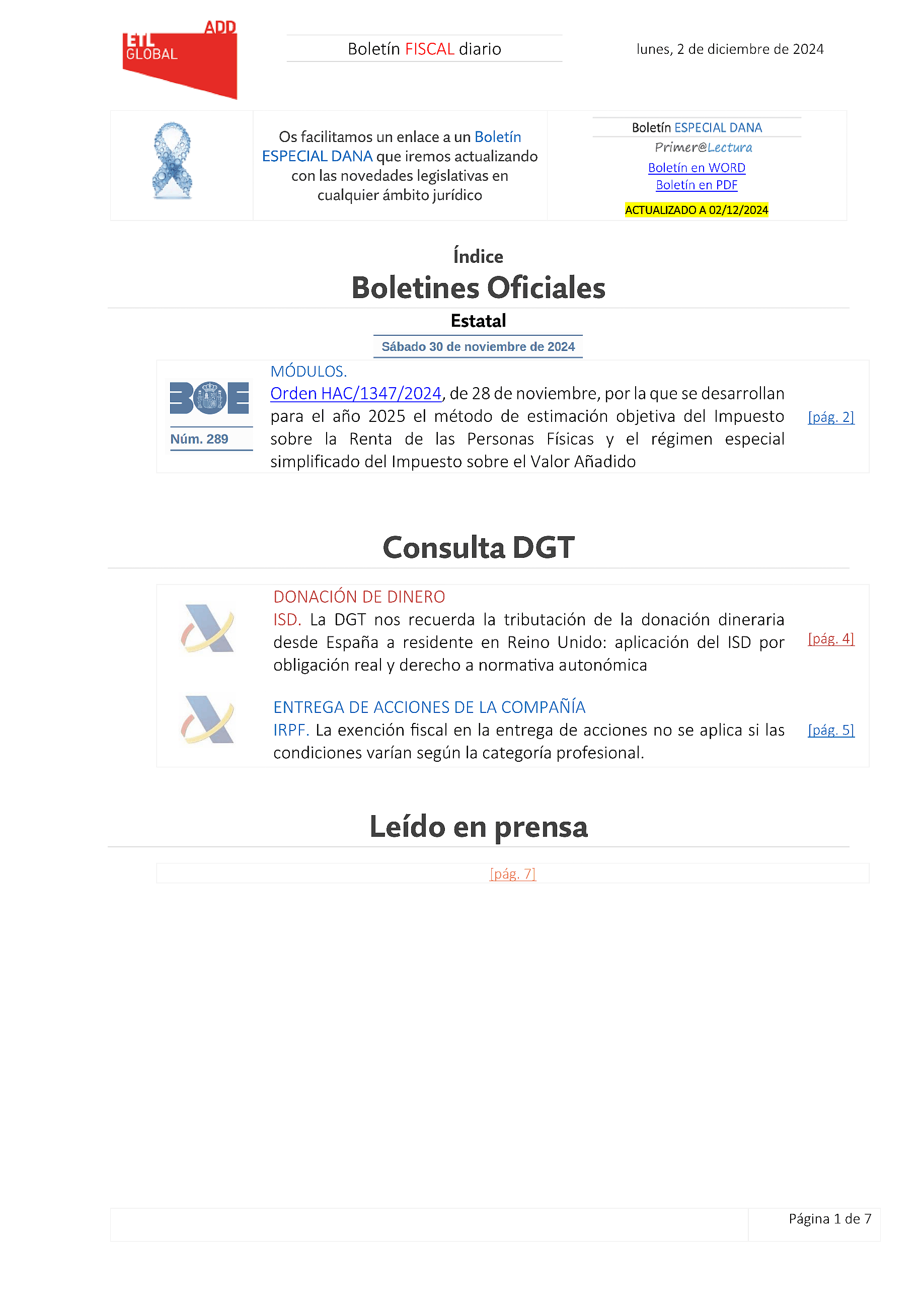 Boletín fiscal 02/12/2024