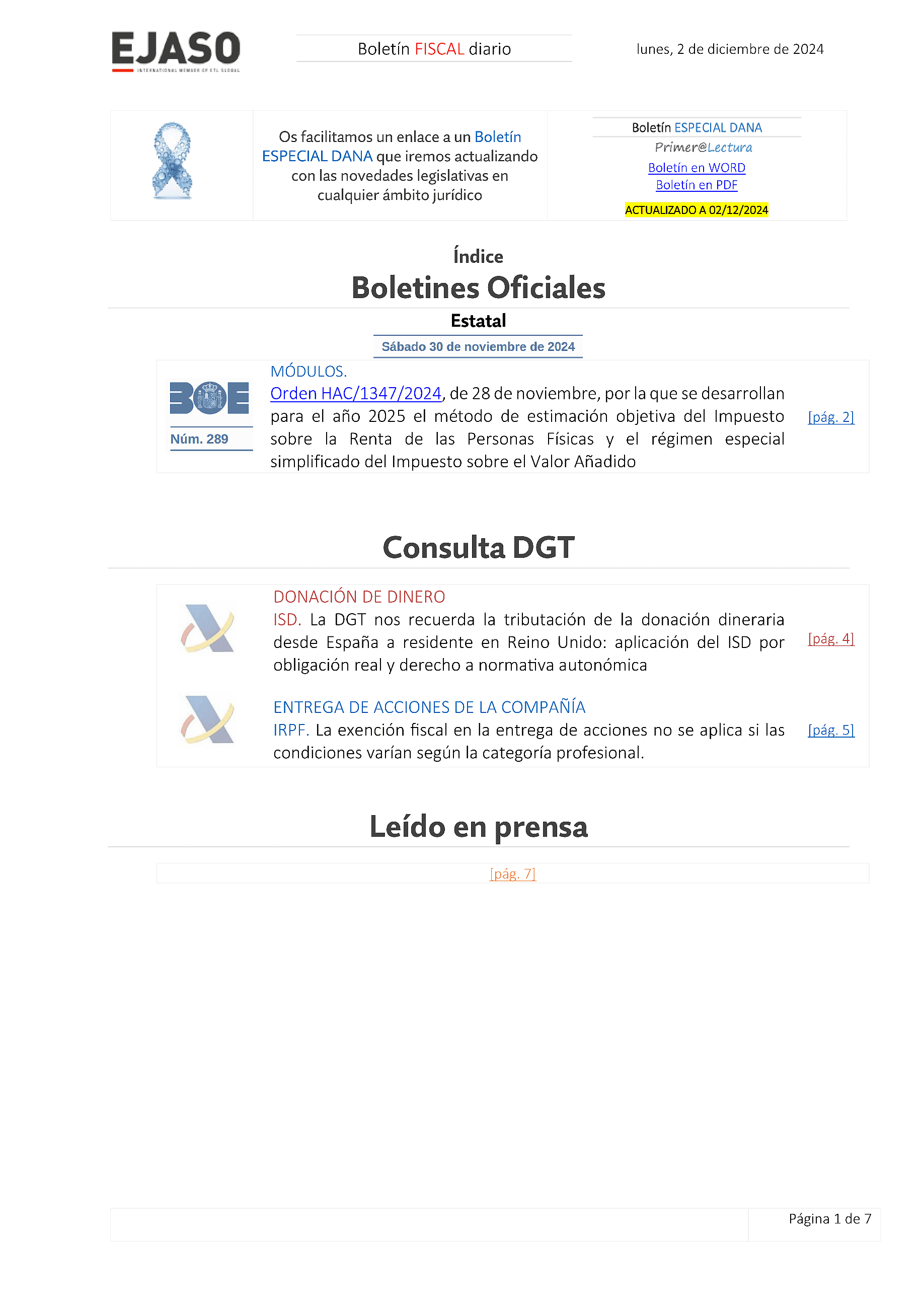 Boletín fiscal 02/12/2024