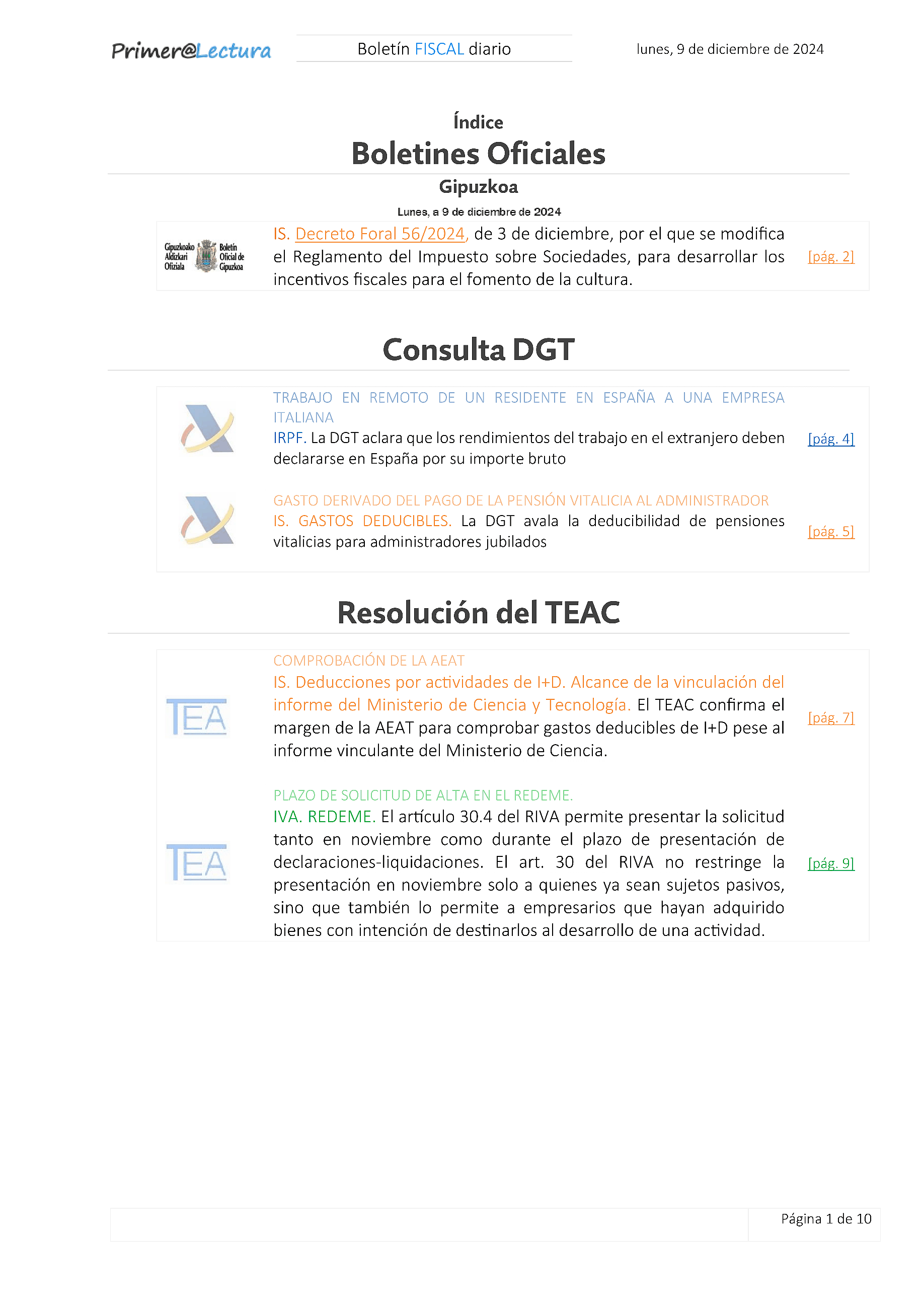 Boletín fiscal 09/12/2024