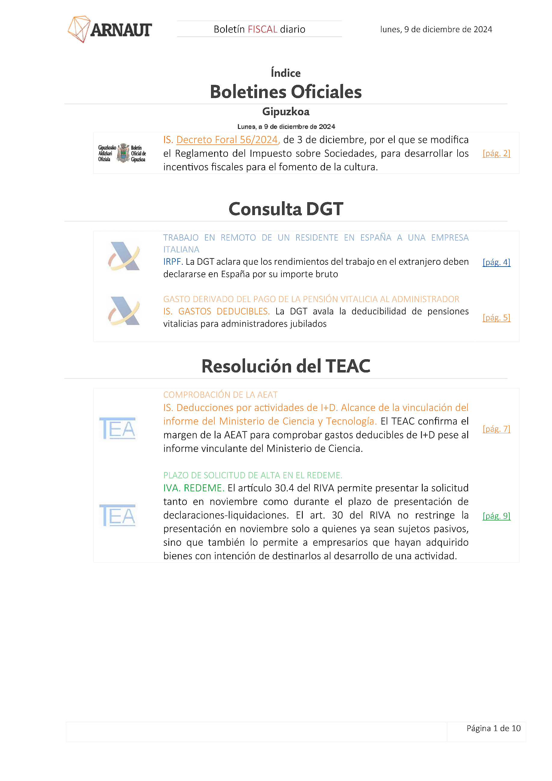 Boletín fiscal 09/12/2024