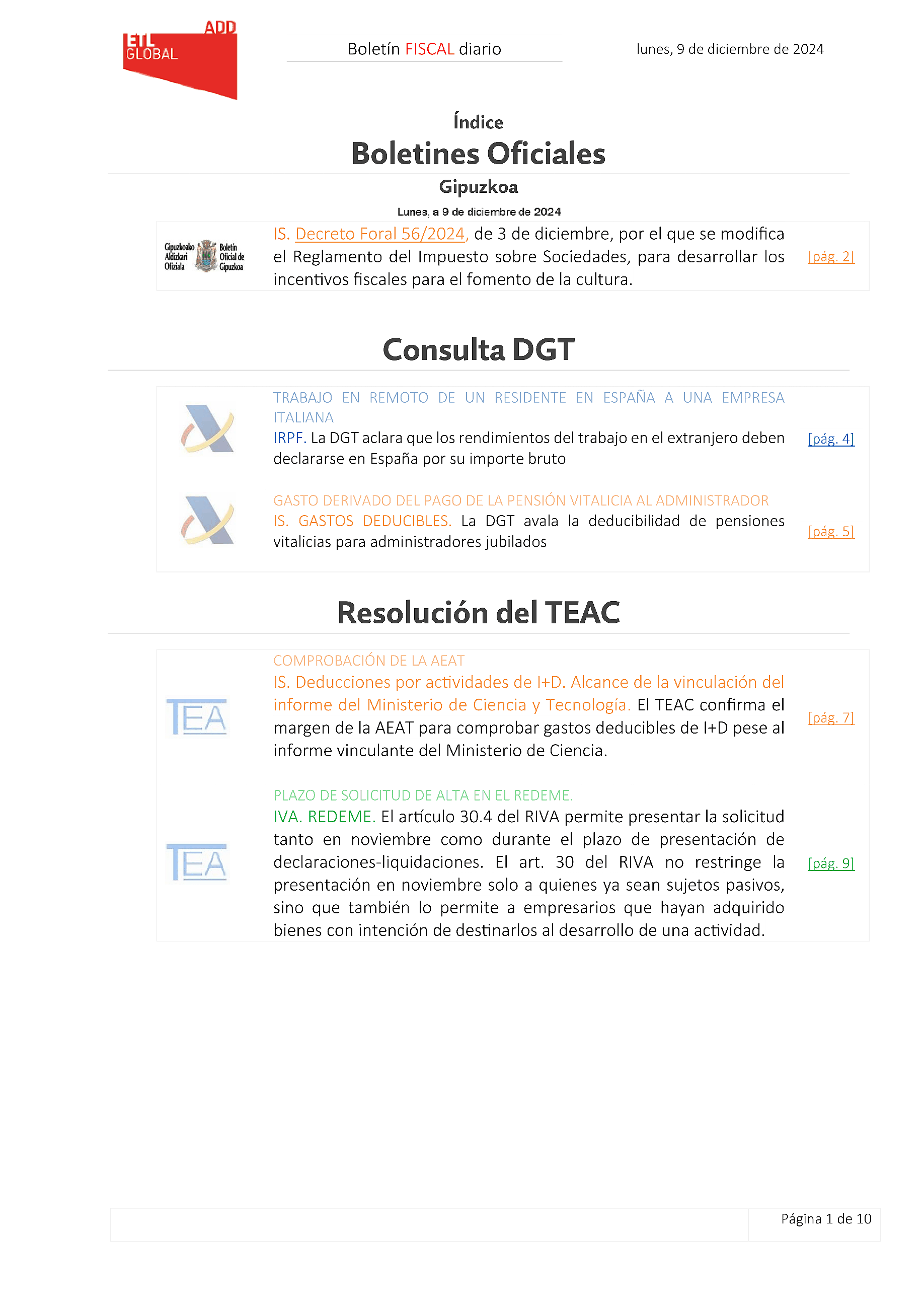 Boletín fiscal 09/12/2024