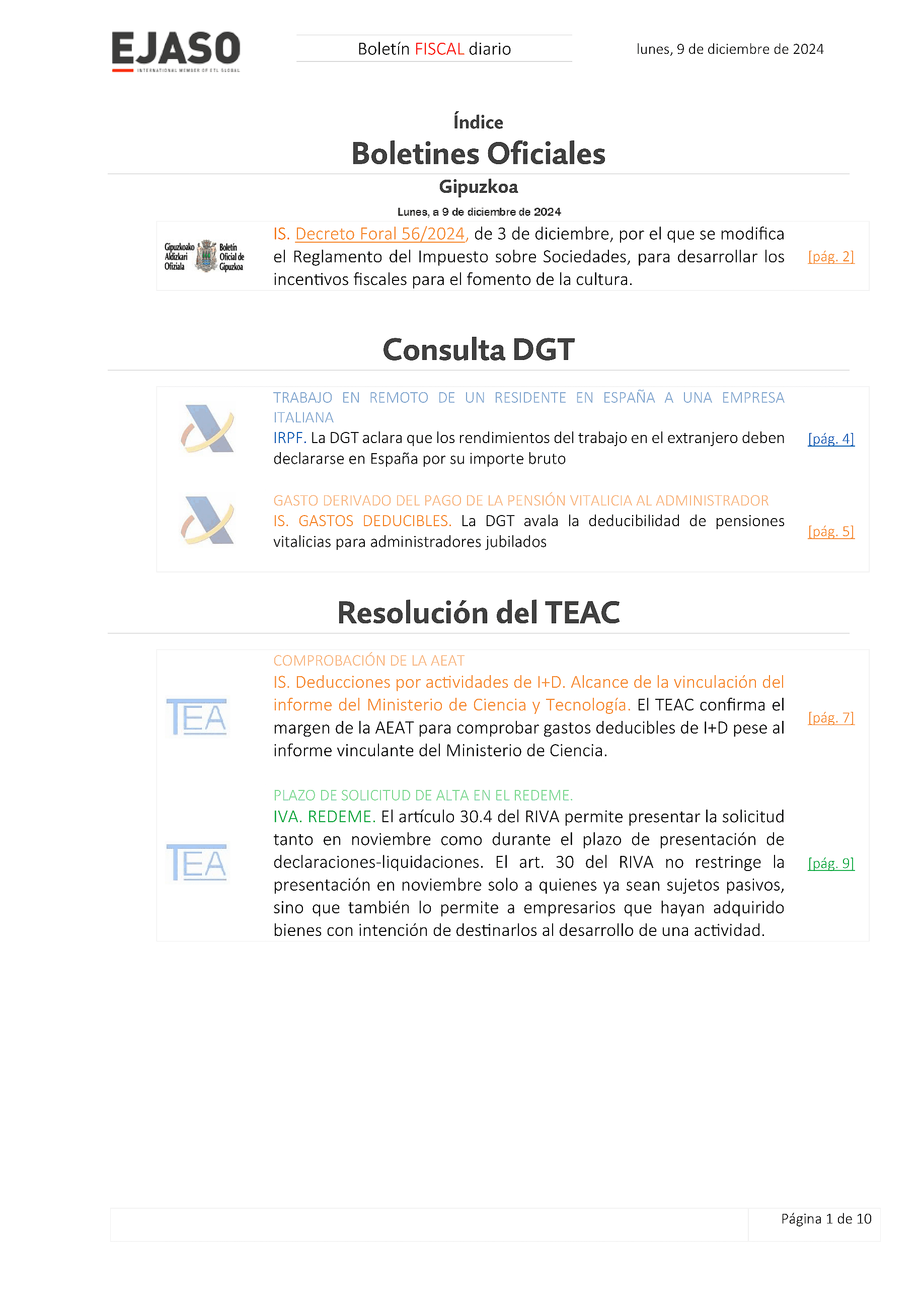 Boletín fiscal 09/12/2024